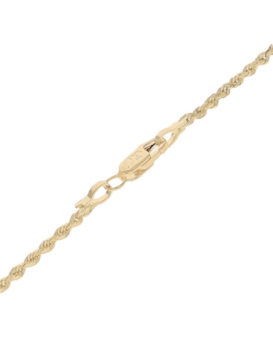 Diamond J Drop on Diamond Cut Rope Chain Necklace